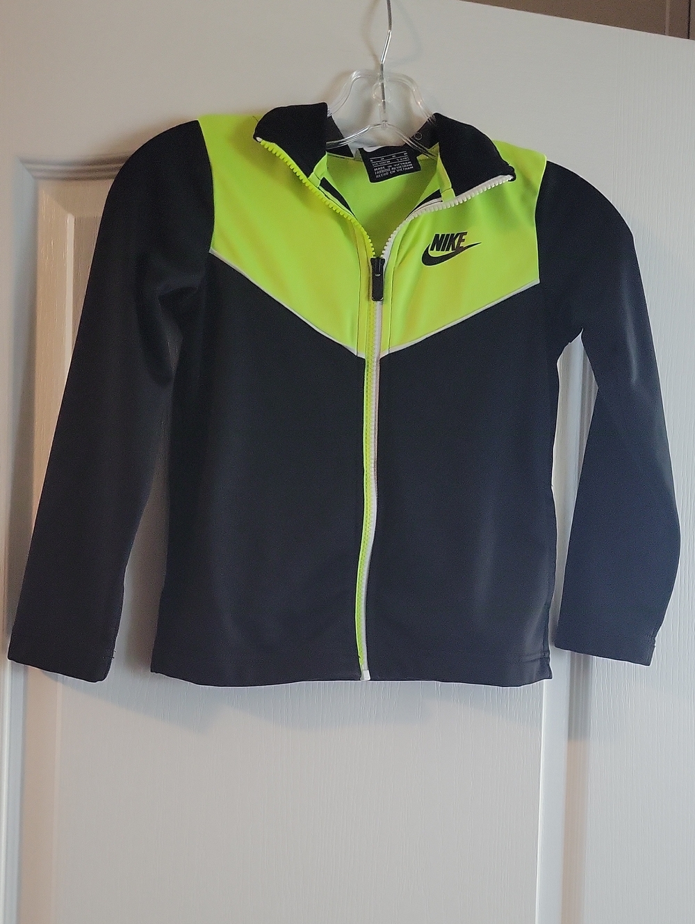 Nike Black & Neon Yellow Kids Zip-Up Jacket
